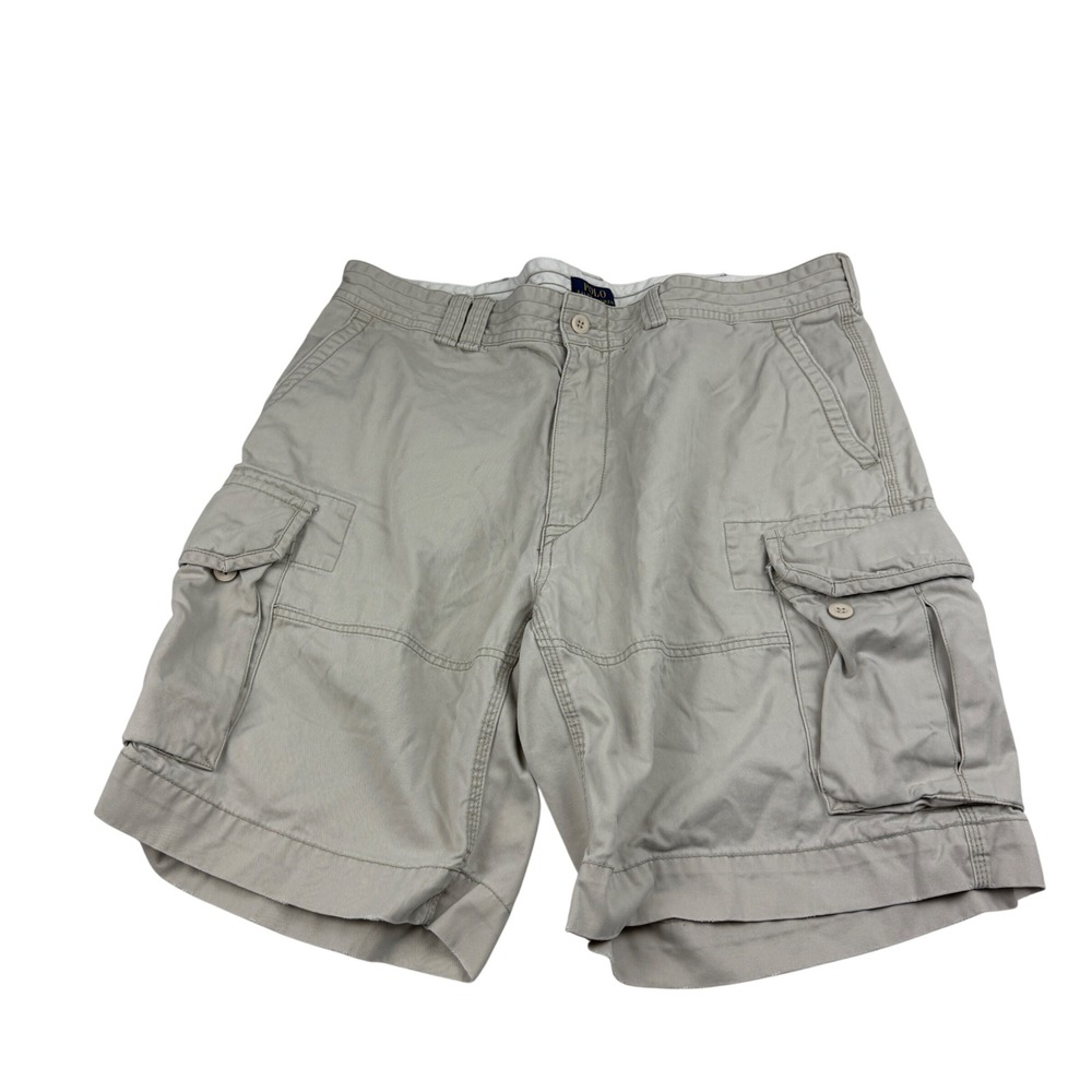 Polo Ralph Lauren Mens Cargo Shorts Tan‎ Khaki Cotton Twill Size 40 RN 41381